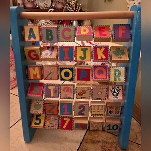 Alex Wood Alphabet Abacus Educational Preschool ABC Numbers Counting Stand